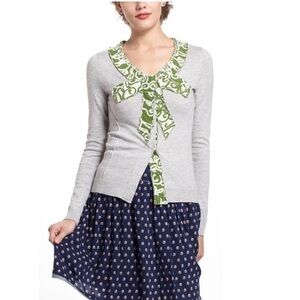 Anthropologie Gray and Green Cardigan Sweater